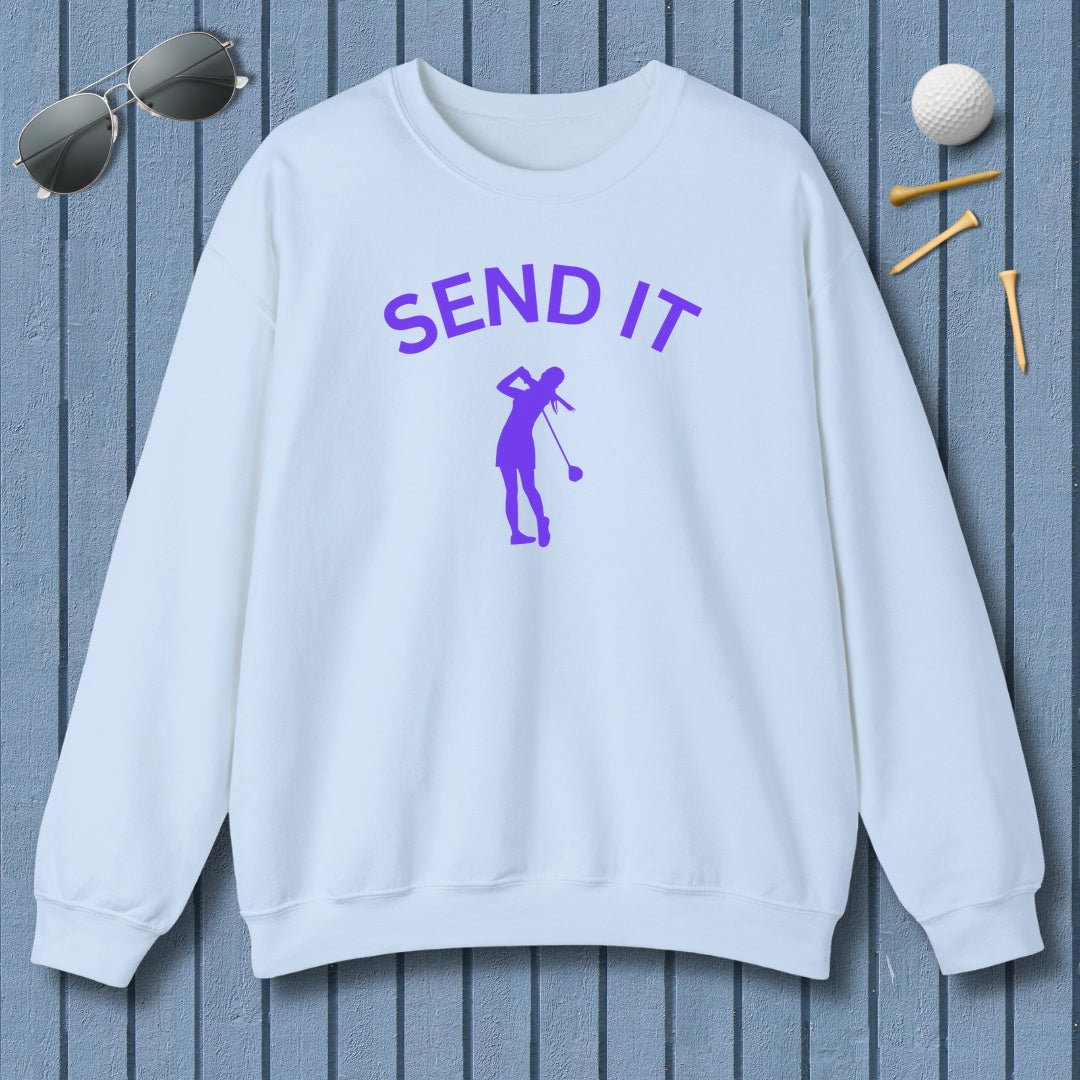 SEND IT (Female) - Adult Golf Sweatshirt in Light Blue