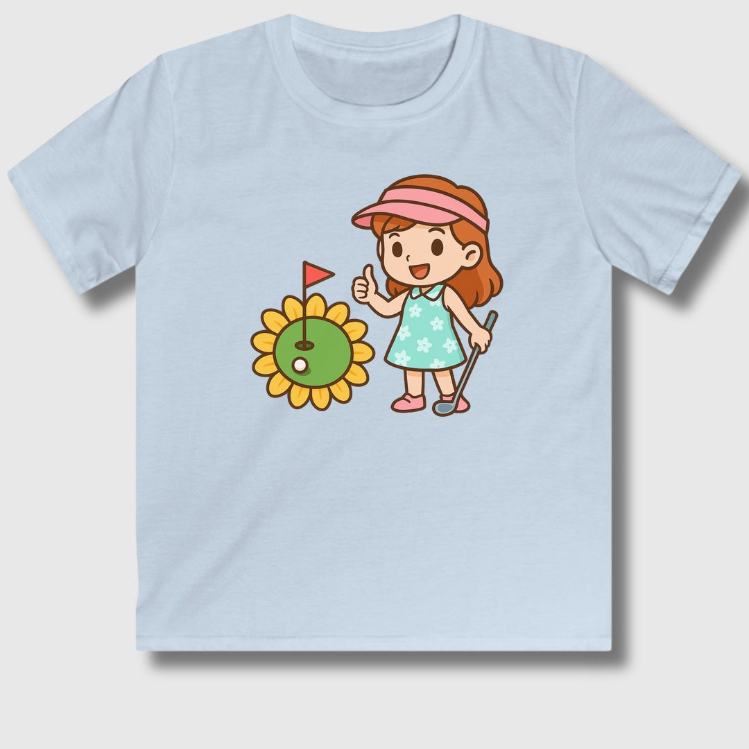 Sunflower Green - Youth Golf T-Shirt in Light Blue