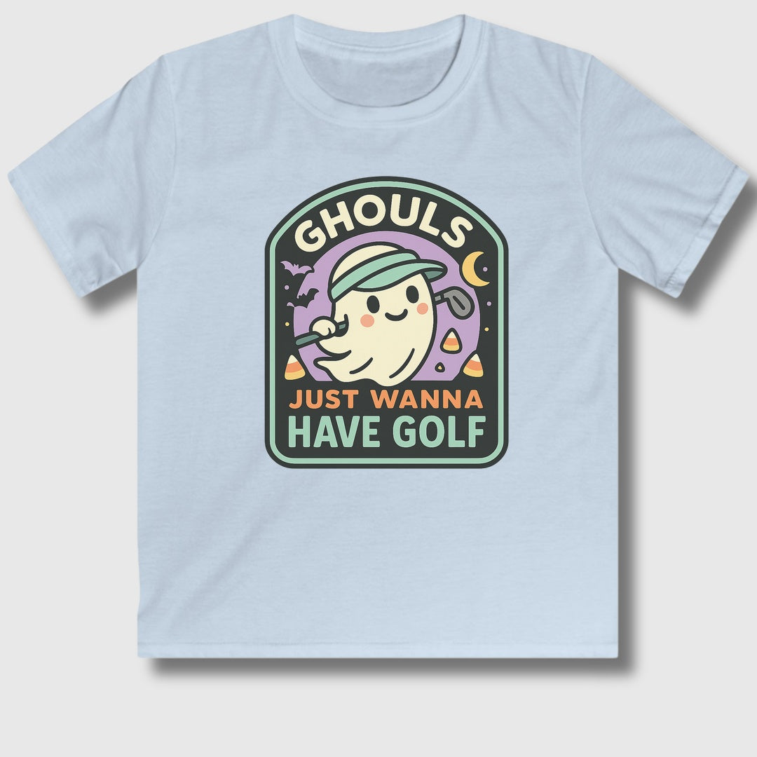 Ghouls Just Wanna Have Golf - Youth Golf T-Shirt in Light Blue