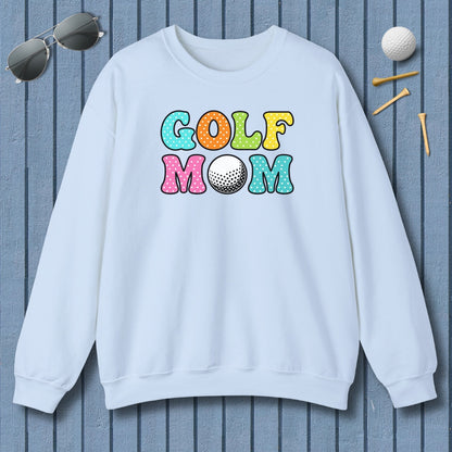 BUBBLY GOLF MOM, Polka Dot Pop - Adult Golf Sweatshirt in Light Blue