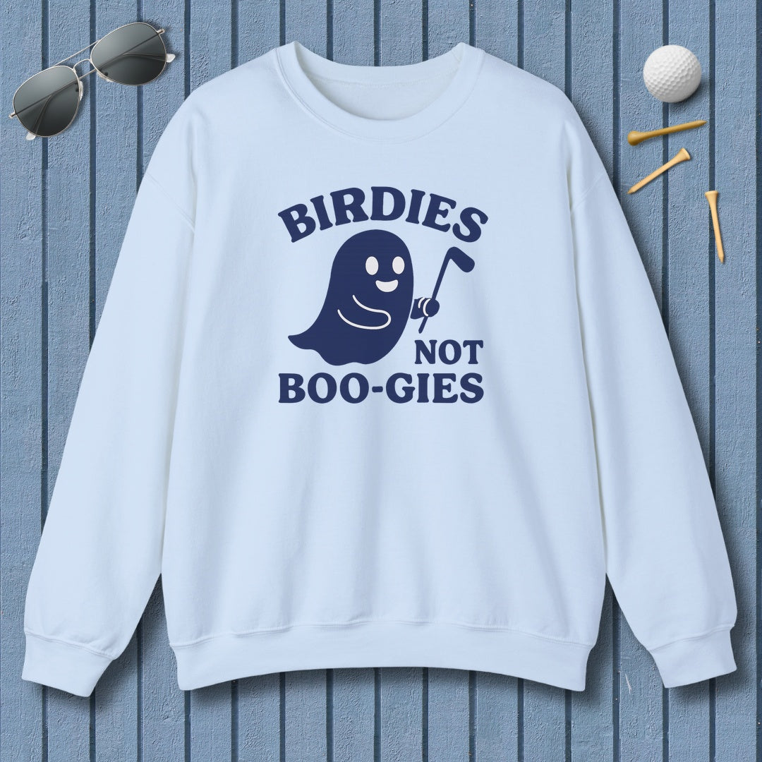 Birdies not BOO-GIES - Adult Golf Sweatshirt in Light Blue