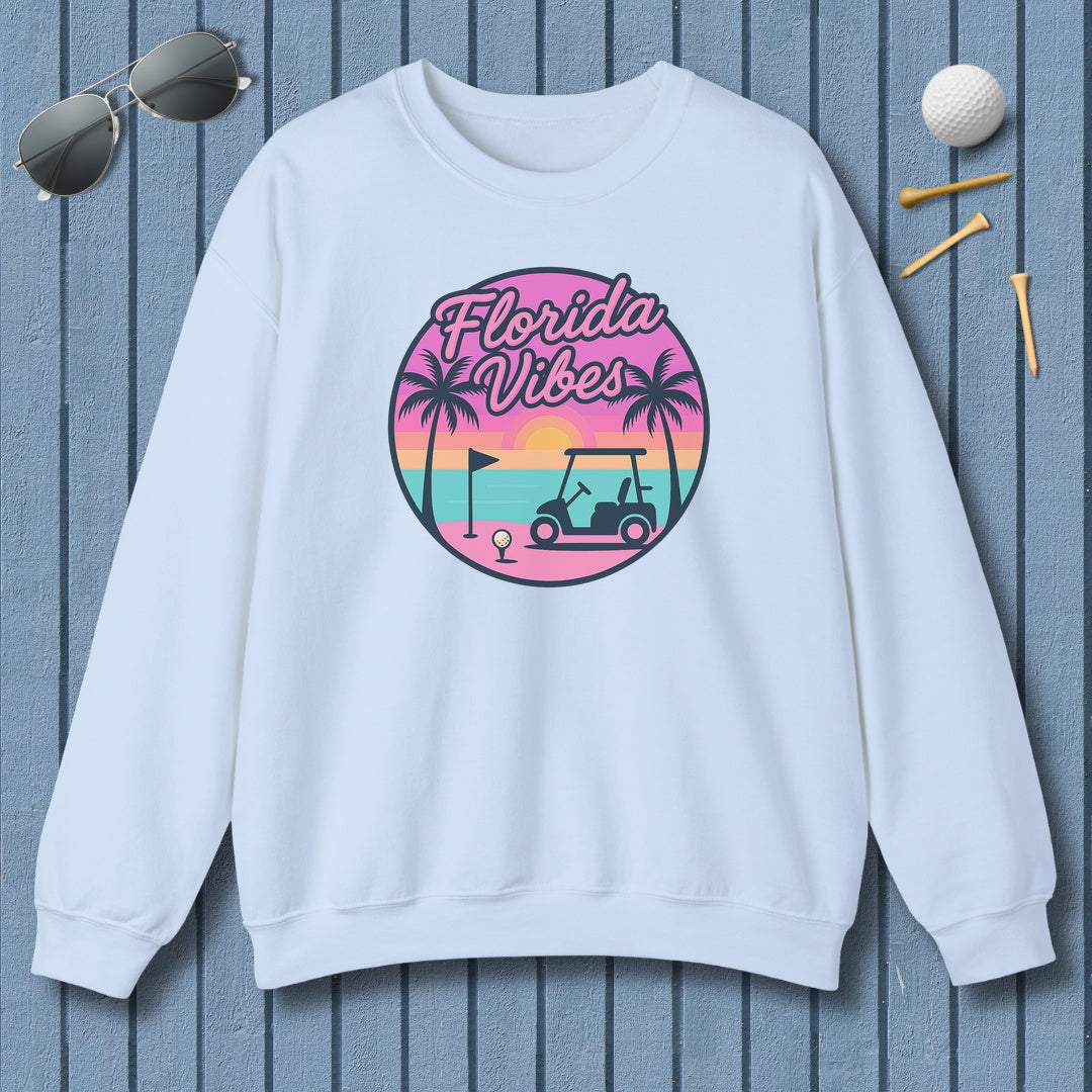 Golf Vibes - Florida Sunshine Edition - Adult Golf Sweatshirt in Light Blue