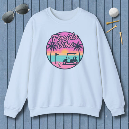 Golf Vibes - Florida Sunshine Edition - Adult Golf Sweatshirt in Light Blue