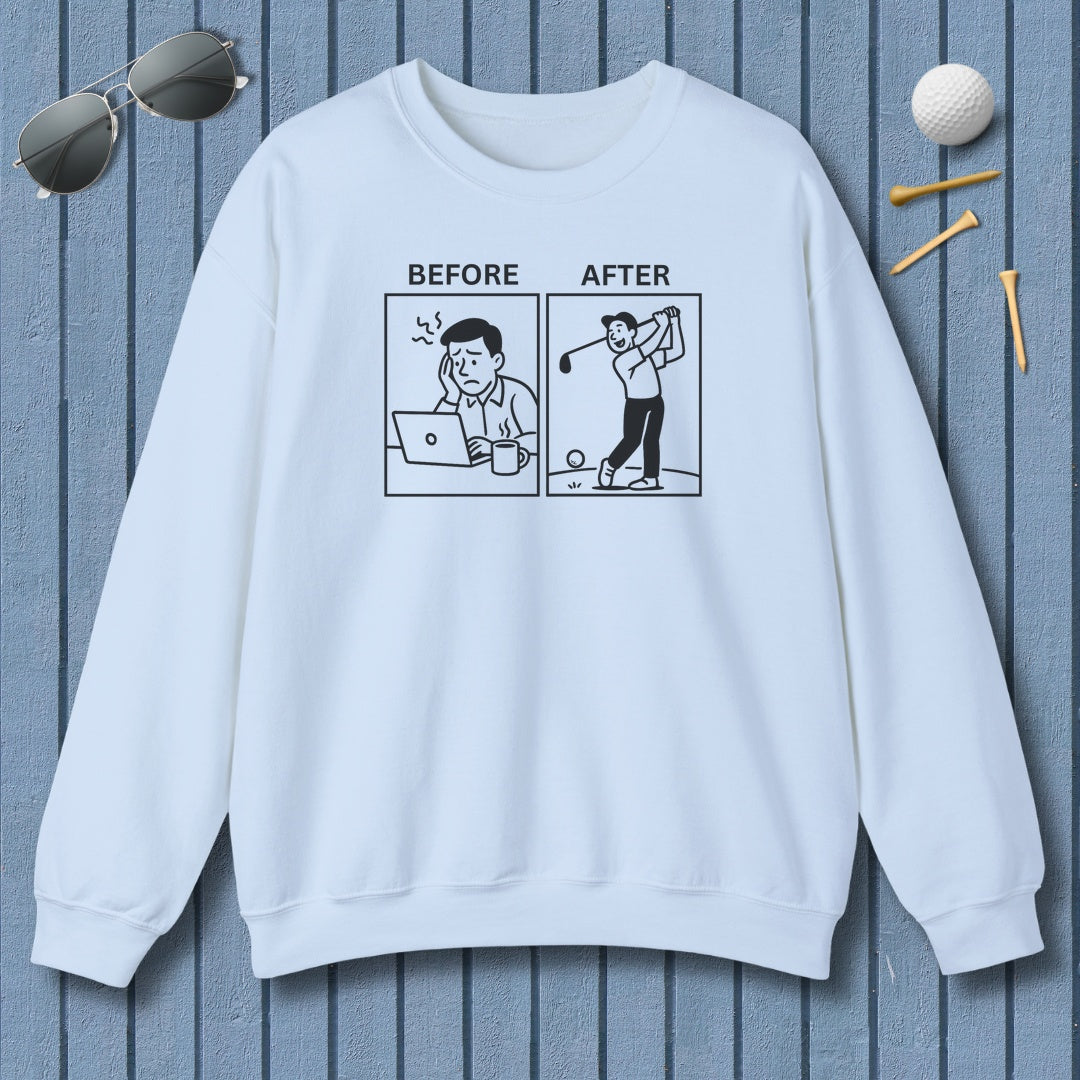 Before & After - Adult Golf Sweatshirt in Light Blue
