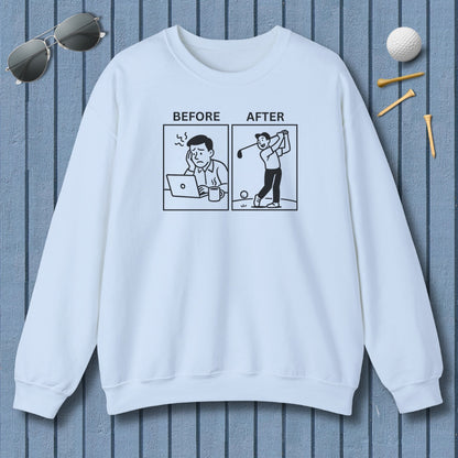 Before & After - Adult Golf Sweatshirt in Light Blue