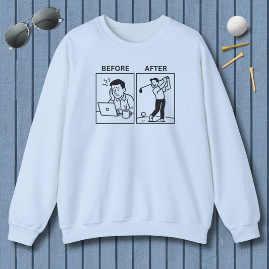 Before & After - Adult Golf Sweatshirt in Light Blue