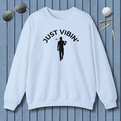 Just Vibin' - Adult Golf Sweatshirt in Light Blue