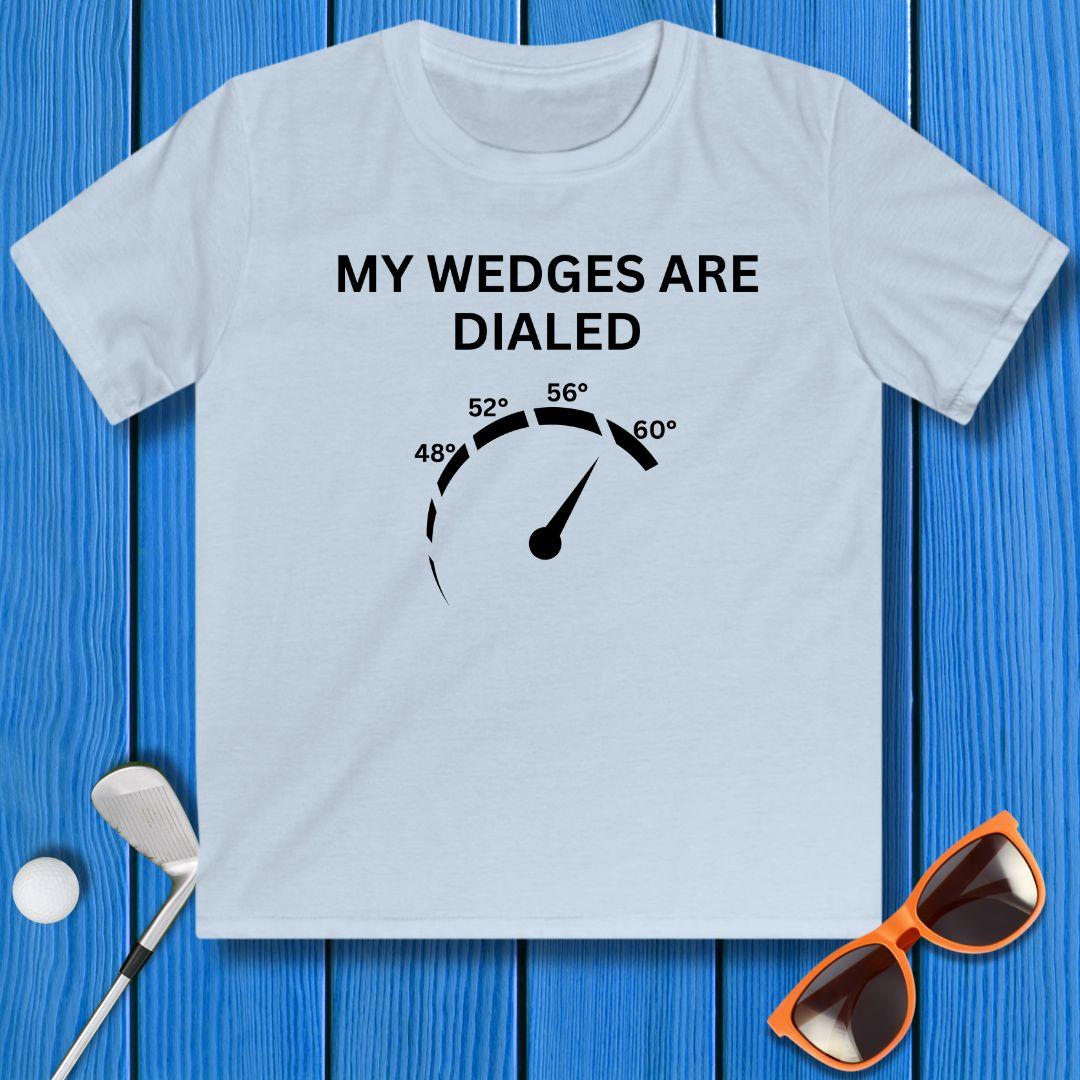 My Wedges are Dialed - Youth T-shirt in Light Blue, great for casual wear. Find more fun golf focused products at oneforetheages.com