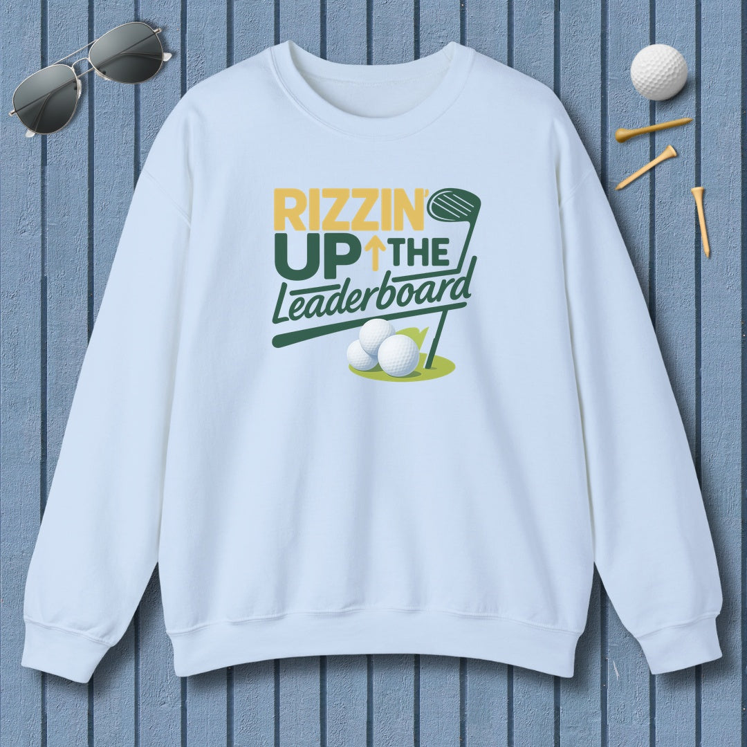 Rizzin' Up The Leaderboard - Adult Golf Sweatshirt in Light Blue