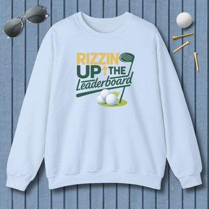 Rizzin' Up The Leaderboard - Adult Golf Sweatshirt in Light Blue