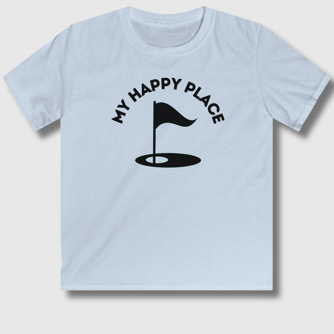 My Happy Place - Youth Golf T-Shirt in Light Blue