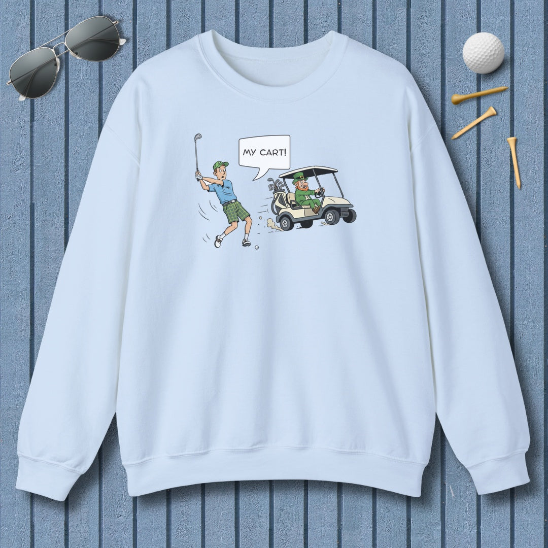 My Cart! - Adult Golf Sweatshirt in Light Blue