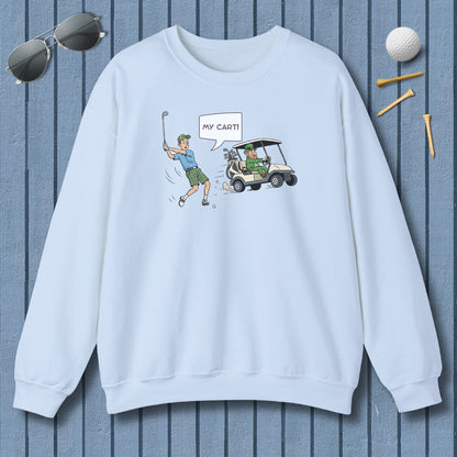 My Cart! - Adult Golf Sweatshirt in Light Blue