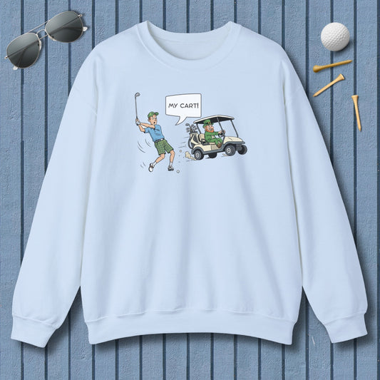 My Cart! - Adult Golf Sweatshirt in Light Blue