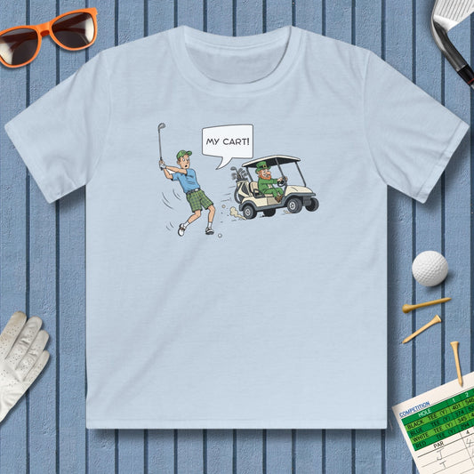My Cart! - Youth Golf T-Shirt in Light Blue