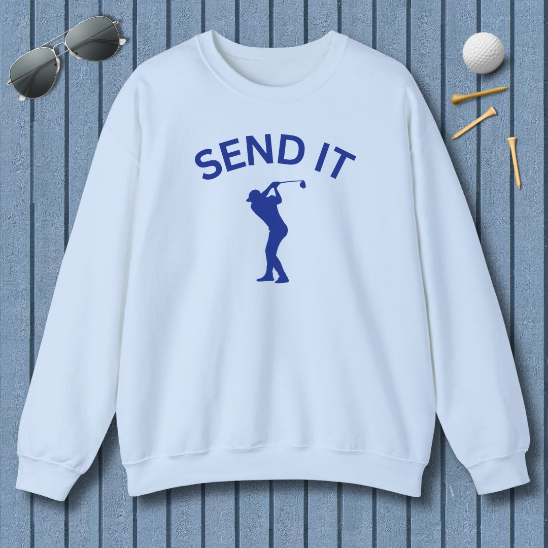 SEND IT (Male) - Adult Golf Sweatshirt in Light Blue