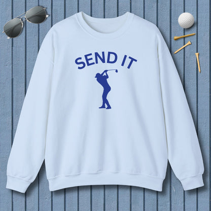SEND IT (Male) - Adult Golf Sweatshirt in Light Blue