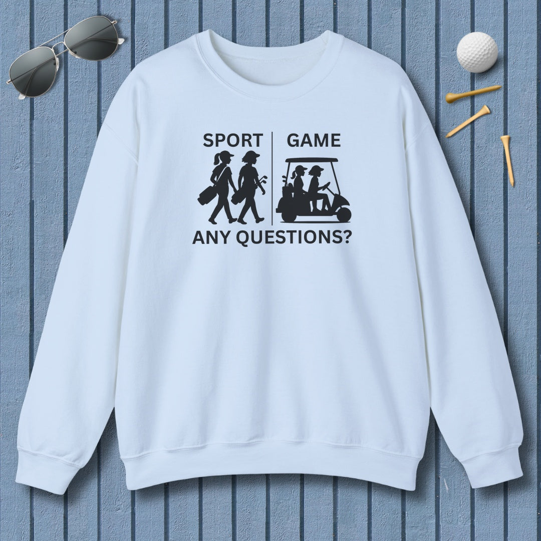 SPORT vs. GAME (Female) - Adult Golf Sweatshirt in Light Blue
