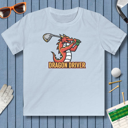 Dragon Driver - Youth Golf T-Shirt in Light Blue