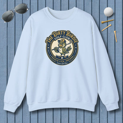 The Dirty Birdie Golf Club - French Lick, Indiana - Adult Golf Sweatshirt in Light Blue