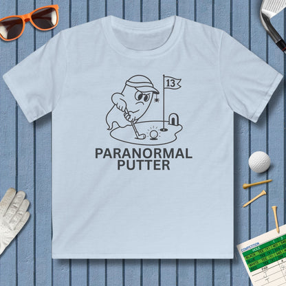 Paranormal Putter - Youth Golf T-Shirt in Light Blue