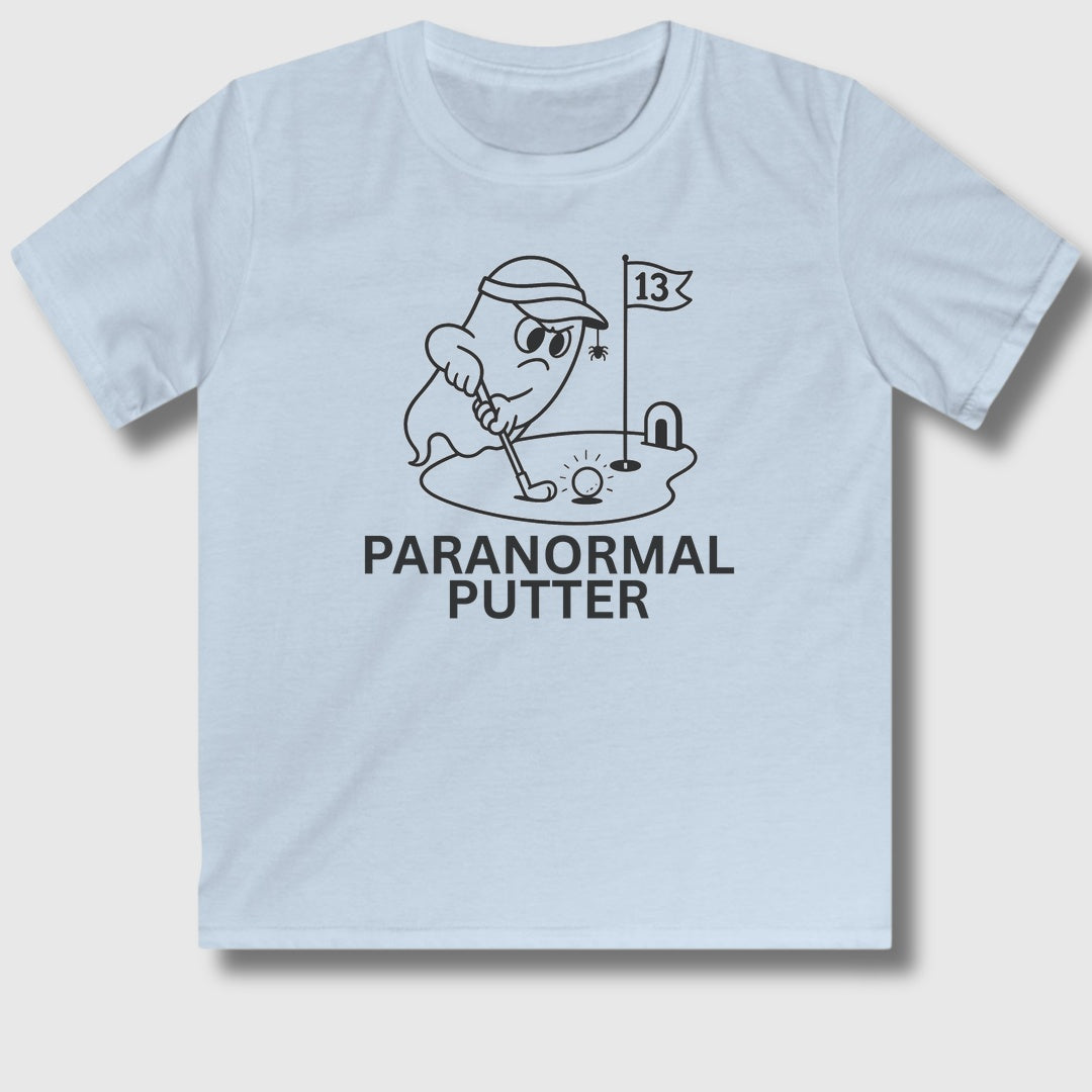 Paranormal Putter - Youth Golf T-Shirt in Light Blue