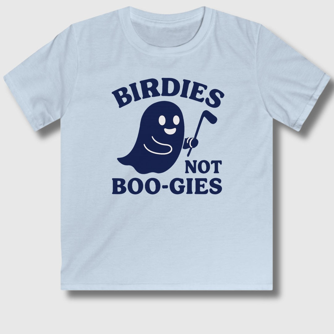 Birdies not BOO-GIES - Youth Golf T-Shirt in Light Blue