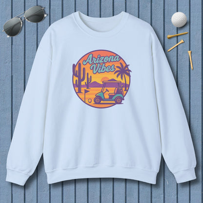 Golf Vibes - Arizona - Desert Edition Golf Destination - Adult Golf Sweatshirt in Light Blue