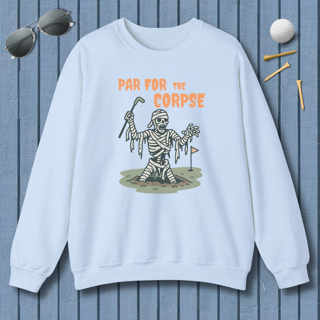 Par for the Corpse - Adult Golf Sweatshirt in Light Blue