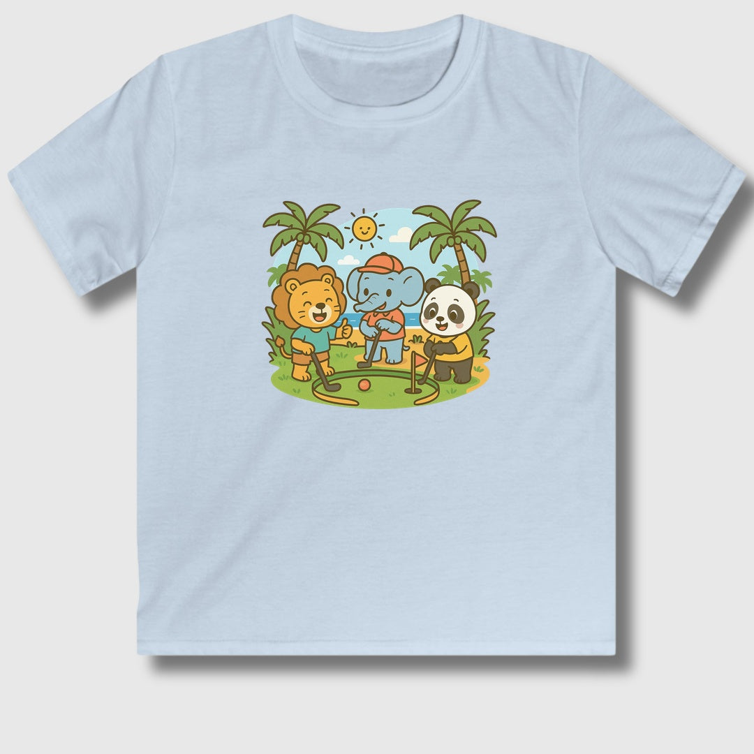 It's a zoo out here - Youth Golf T-Shirt in Light Blue