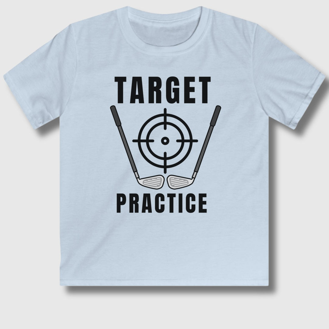 Target Practice - Youth Golf T-Shirt in Light Blue