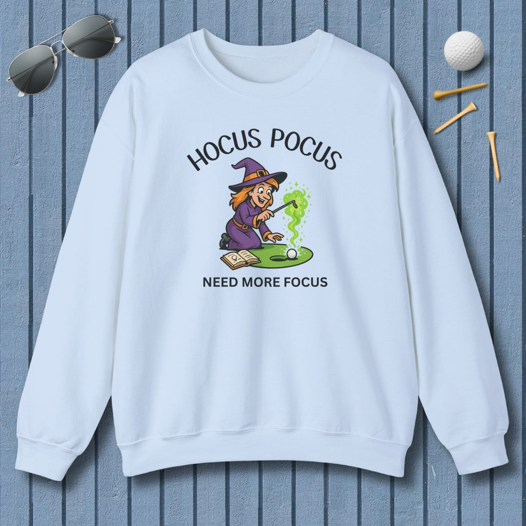 Hocus Pocus, Need More Focus - Adult Golf Sweatshirt in Light Blue