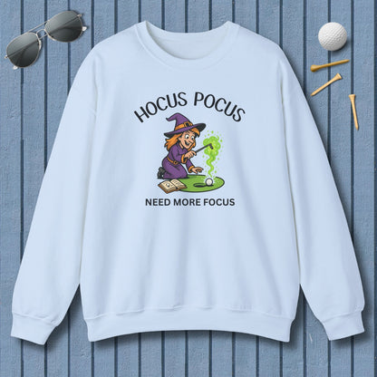 Hocus Pocus, Need More Focus - Adult Golf Sweatshirt in Light Blue