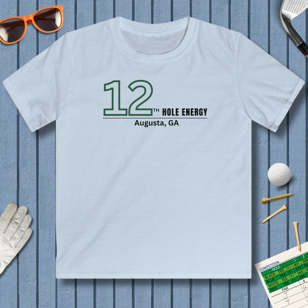 12th Hole Energy - Youth Golf T-Shirt in Light Blue