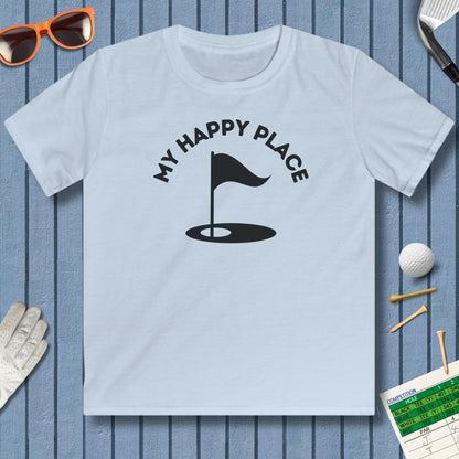 My Happy Place - Youth Golf T-Shirt in Light Blue