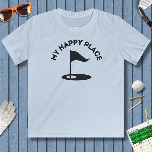 My Happy Place - Youth Golf T-Shirt in Light Blue
