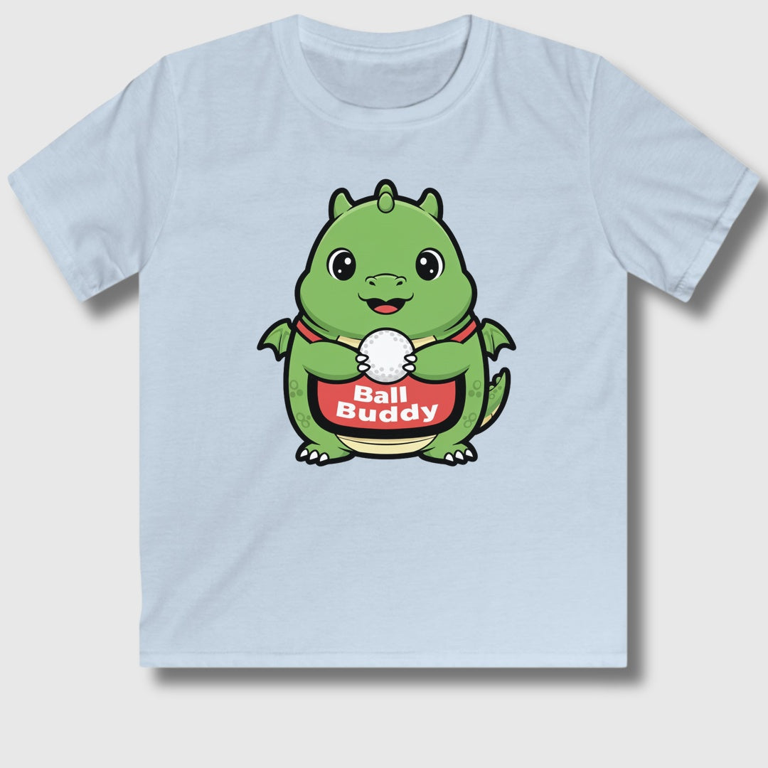 Ball Buddy Dragon - Youth Golf T-Shirt in Light Blue