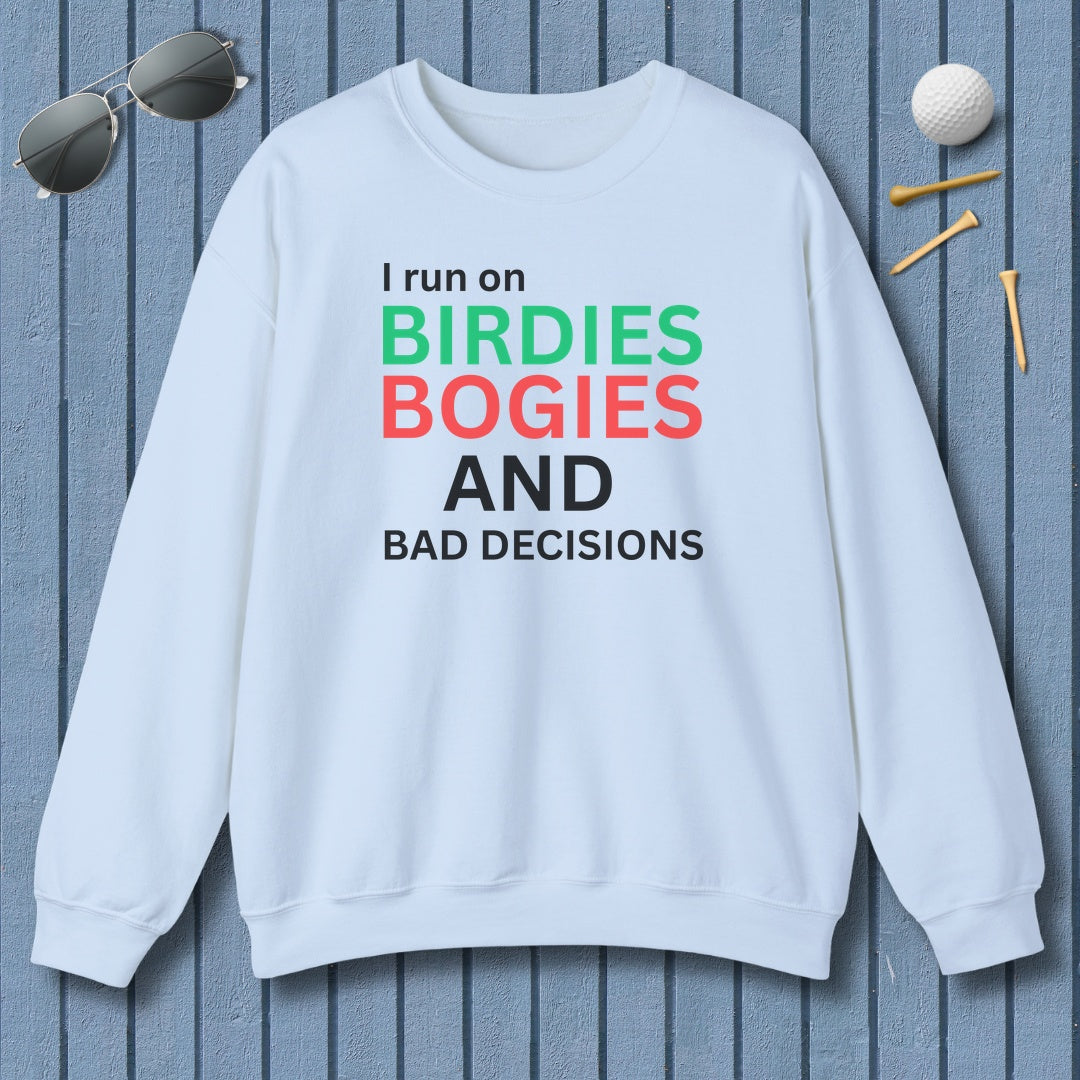 I run on... - Adult Golf Sweatshirt in Light Blue