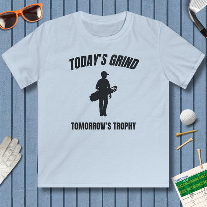 Today's Grind - Tomorrow's Trophy (male) - Youth Golf T-Shirt in Light Blue