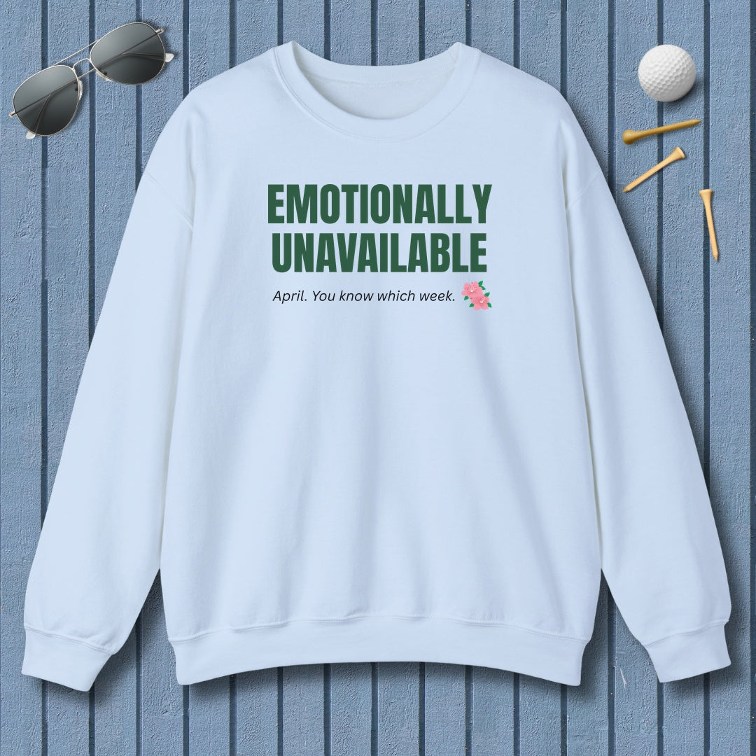 Emotionally Unavailable - Adult Golf Sweatshirt in Light Blue