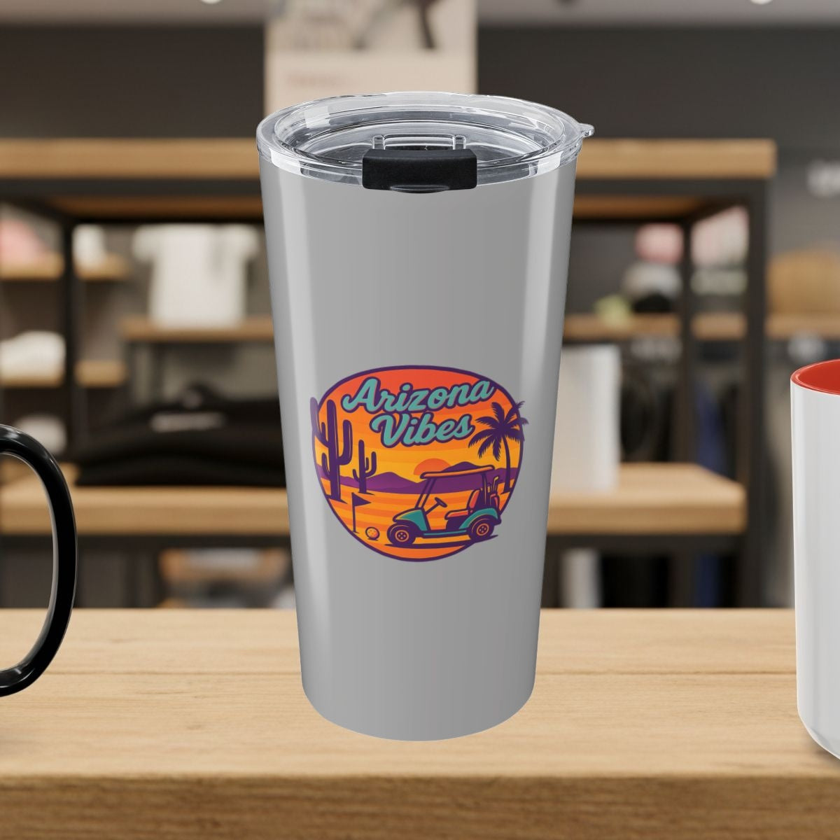 Golf Vibes - Arizona - Desert Edition Golf Destination - 20oz Tumbler in Light Grey