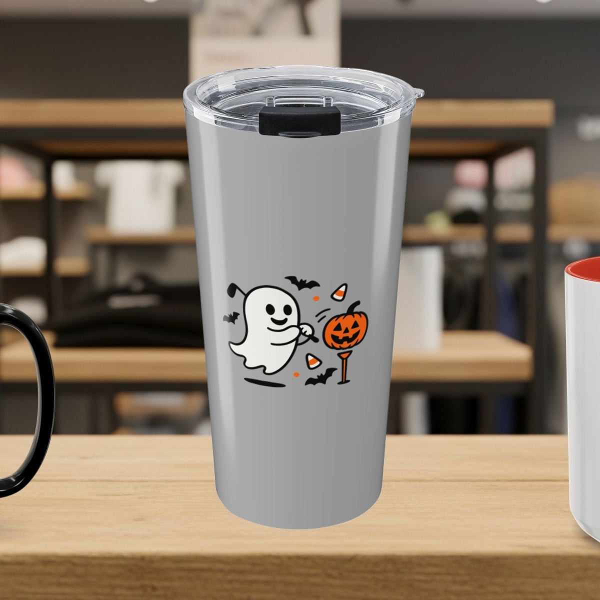 Ghost Tee Off - 20oz Tumbler in Light Grey