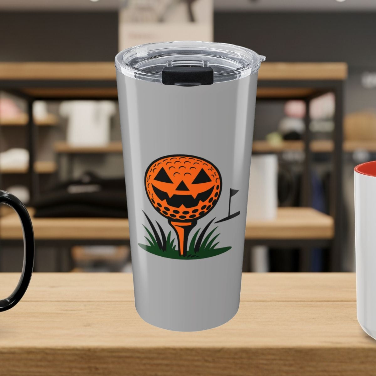 Tee Time Terror - 20oz Tumbler in Light Grey