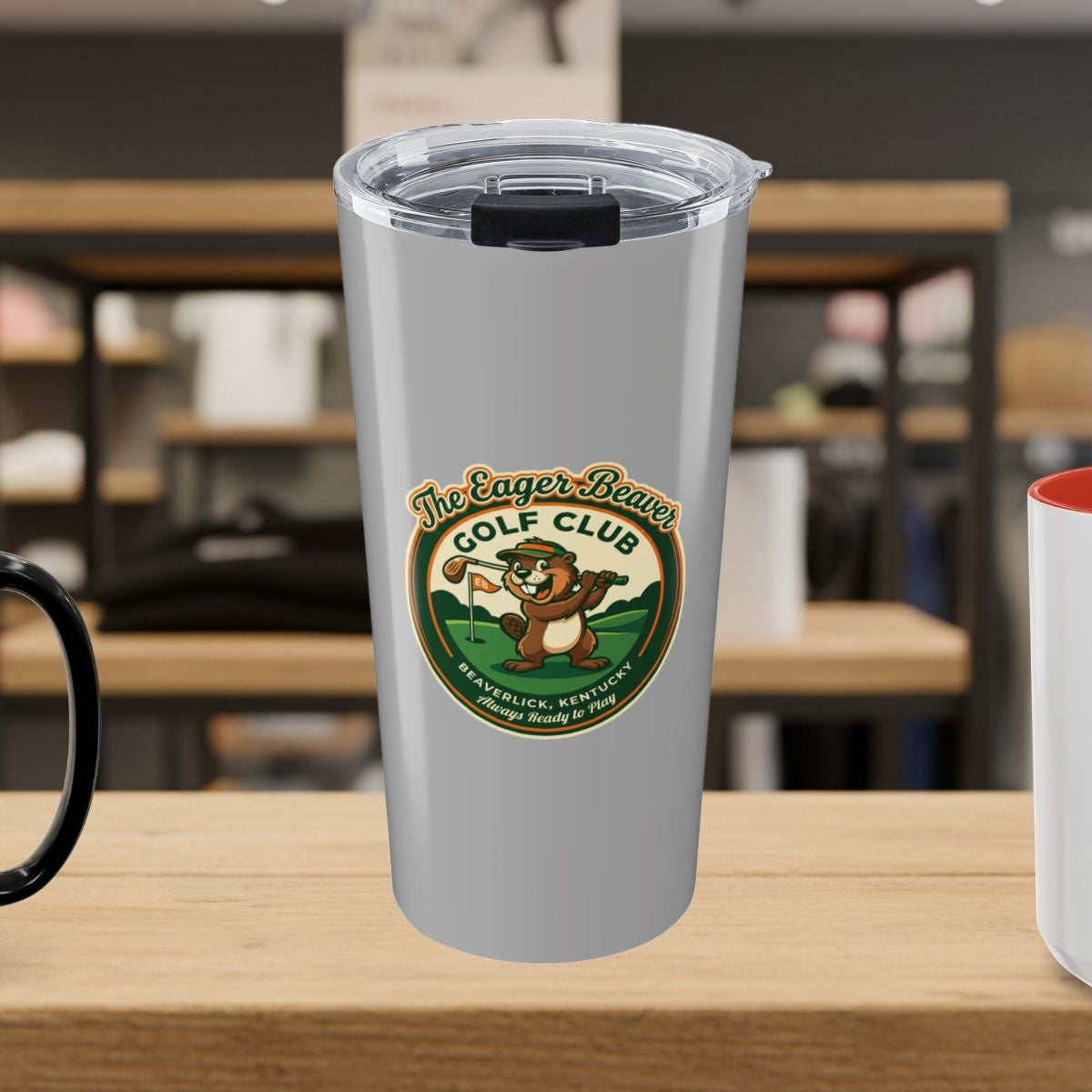 THE EAGER BEAVER GOLF CLUB - 20oz Tumbler in Light Grey