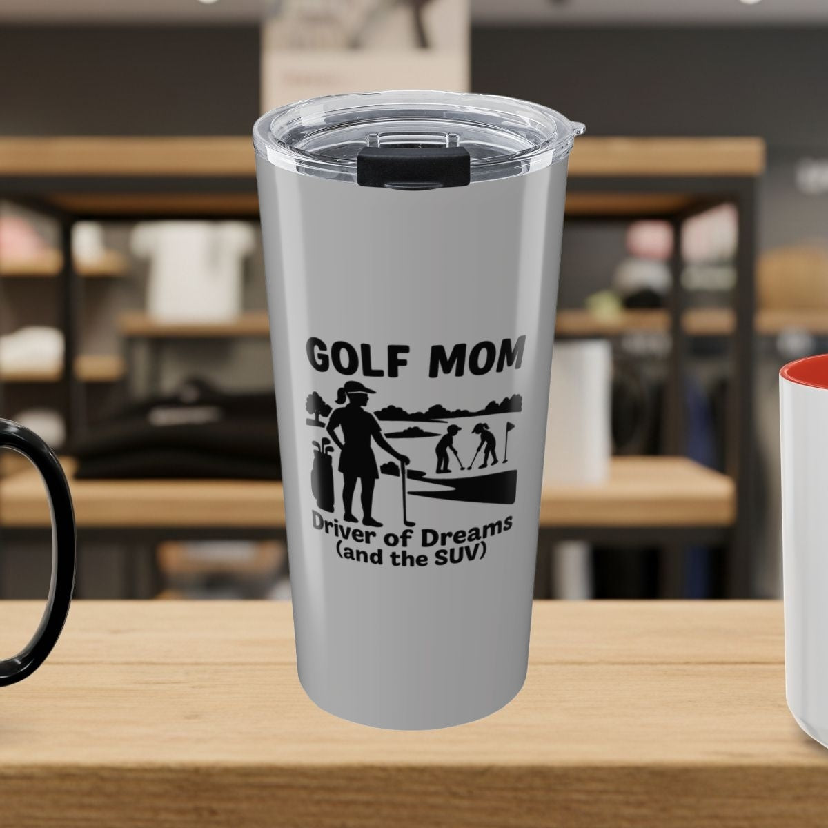 Golf Mom - 20oz Tumbler in Light Grey
