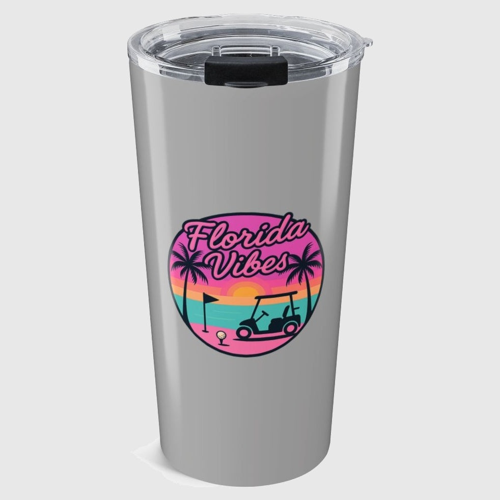 Golf Vibes - Florida Sunshine Edition - 20oz Tumbler in Light Grey