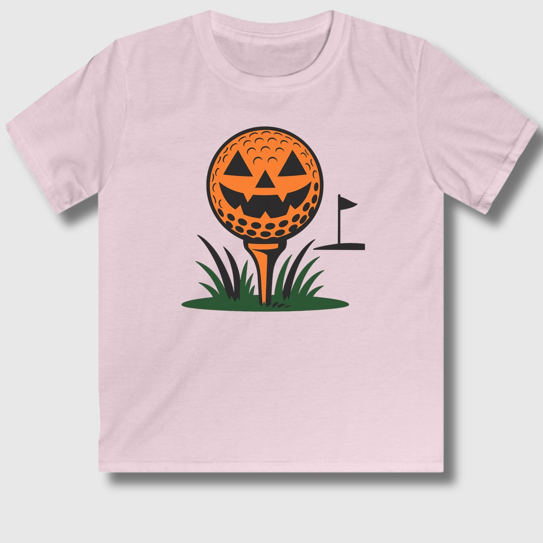 Tee Time Terror - Youth Golf T-Shirt in Light Pink