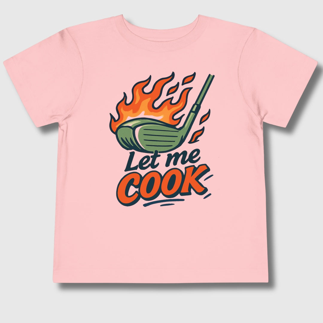 Let Me Cook - Toddler Golf T-Shirt in Light Pink