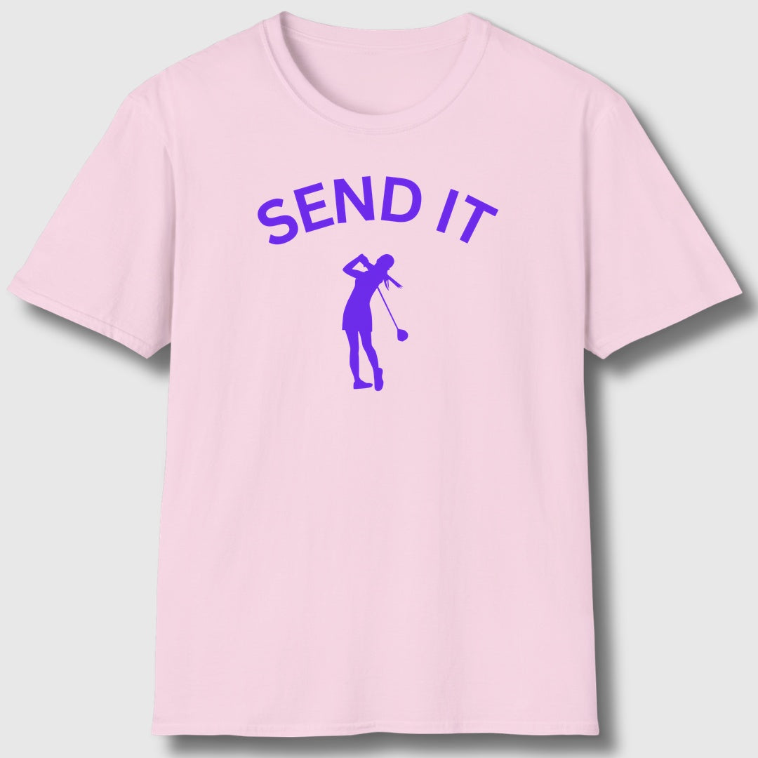 SEND IT (Female) - Adult Golf T-Shirt in Light Pink
