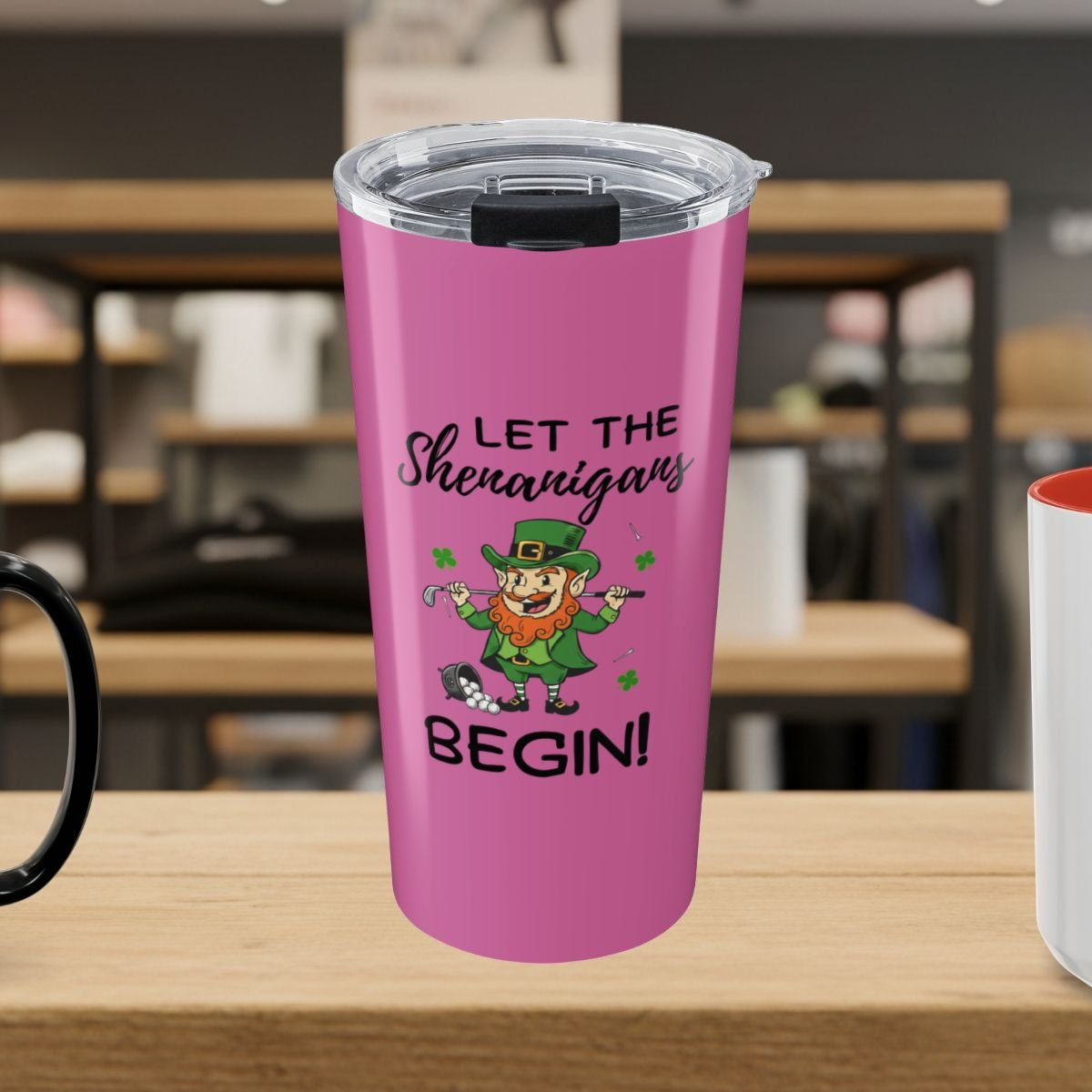 Let The Shenanigans Begin - 20oz Tumbler in Light Pink